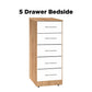 Nova Bedside Table with 5 Drawers