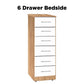 Nova Bedside Table with 6 Drawers