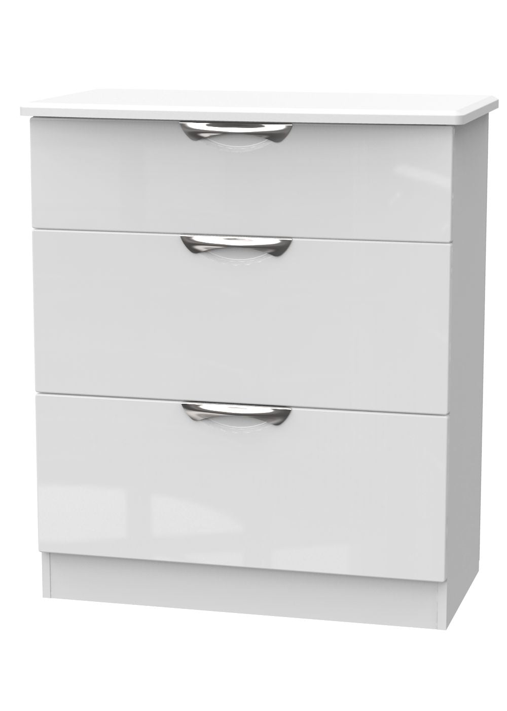 Camden White Gloss Deep Chest of 3 Drawers