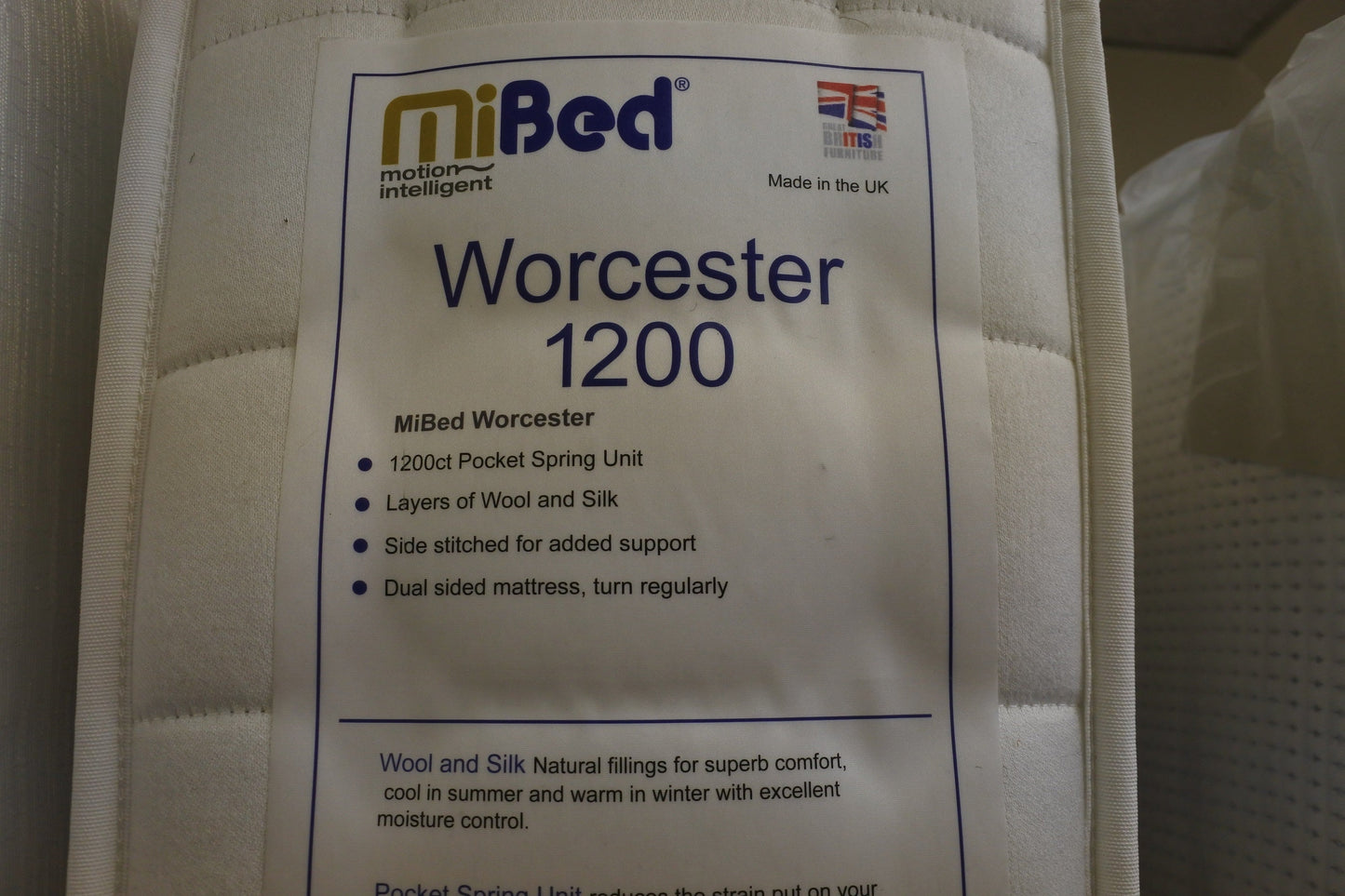 Worchester 1200 Mattress with Premium Electric Adjustable Designer Bed Base