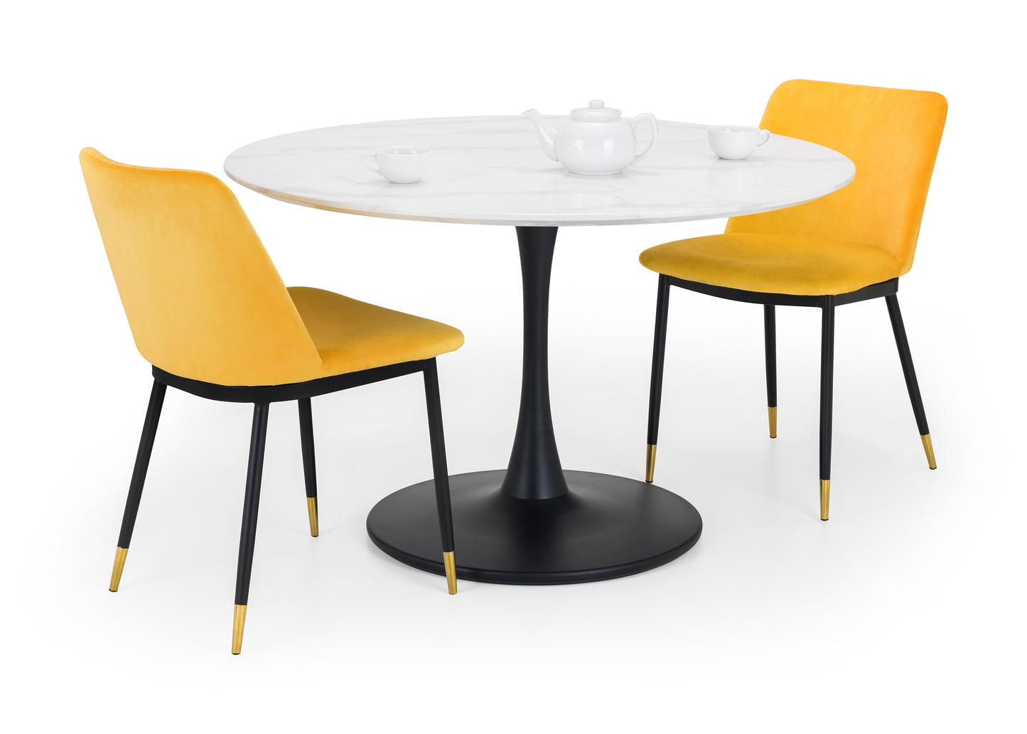 Velvet Mustard Dining Chairs