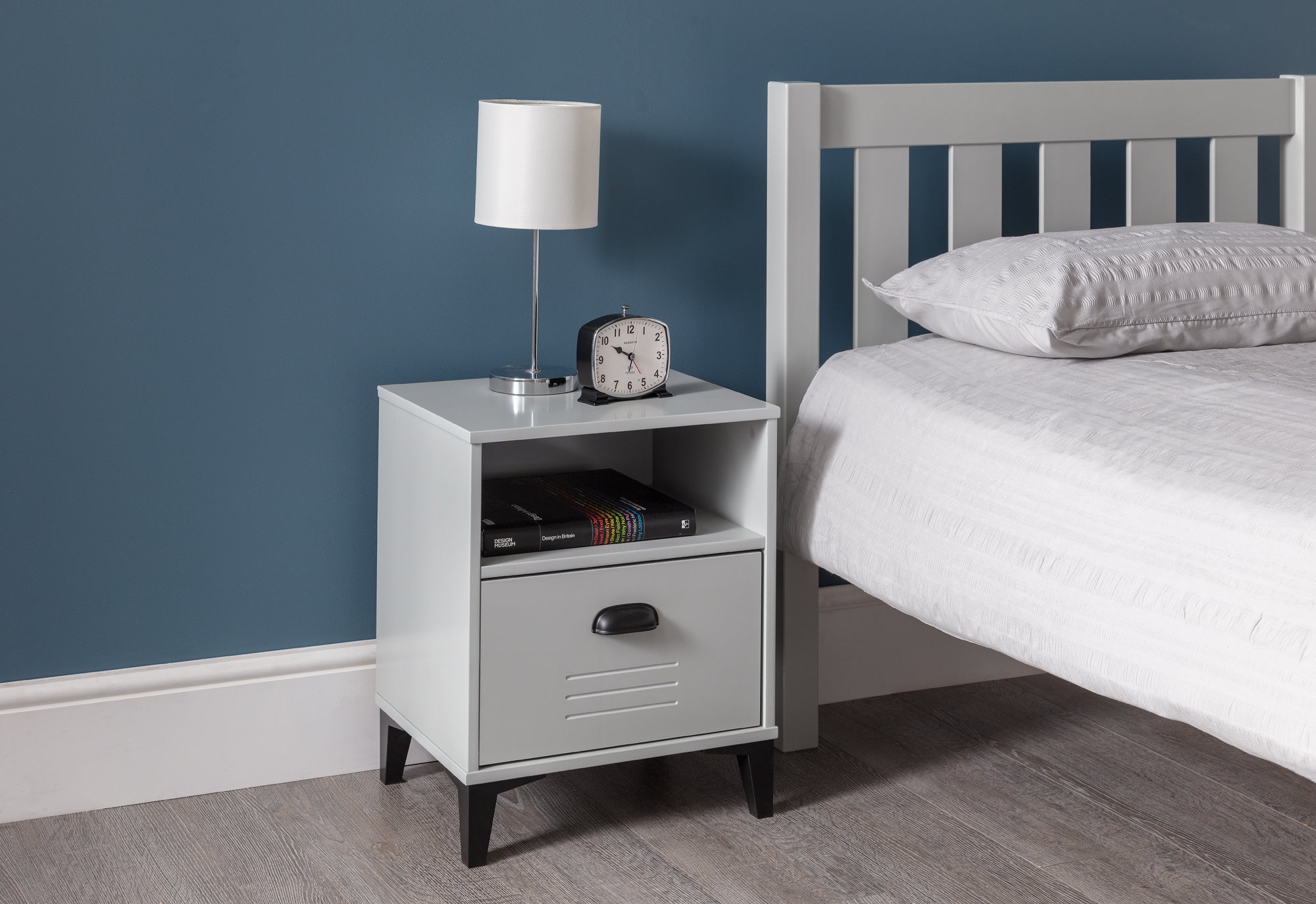 Dove grey bedside deals table