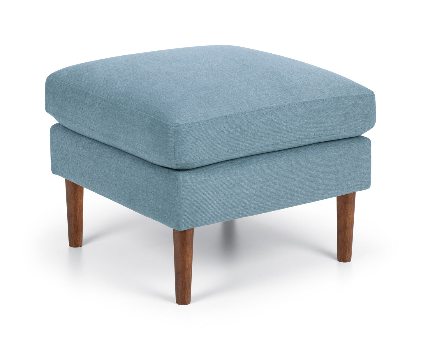 Blue Linen Retro Ottoman