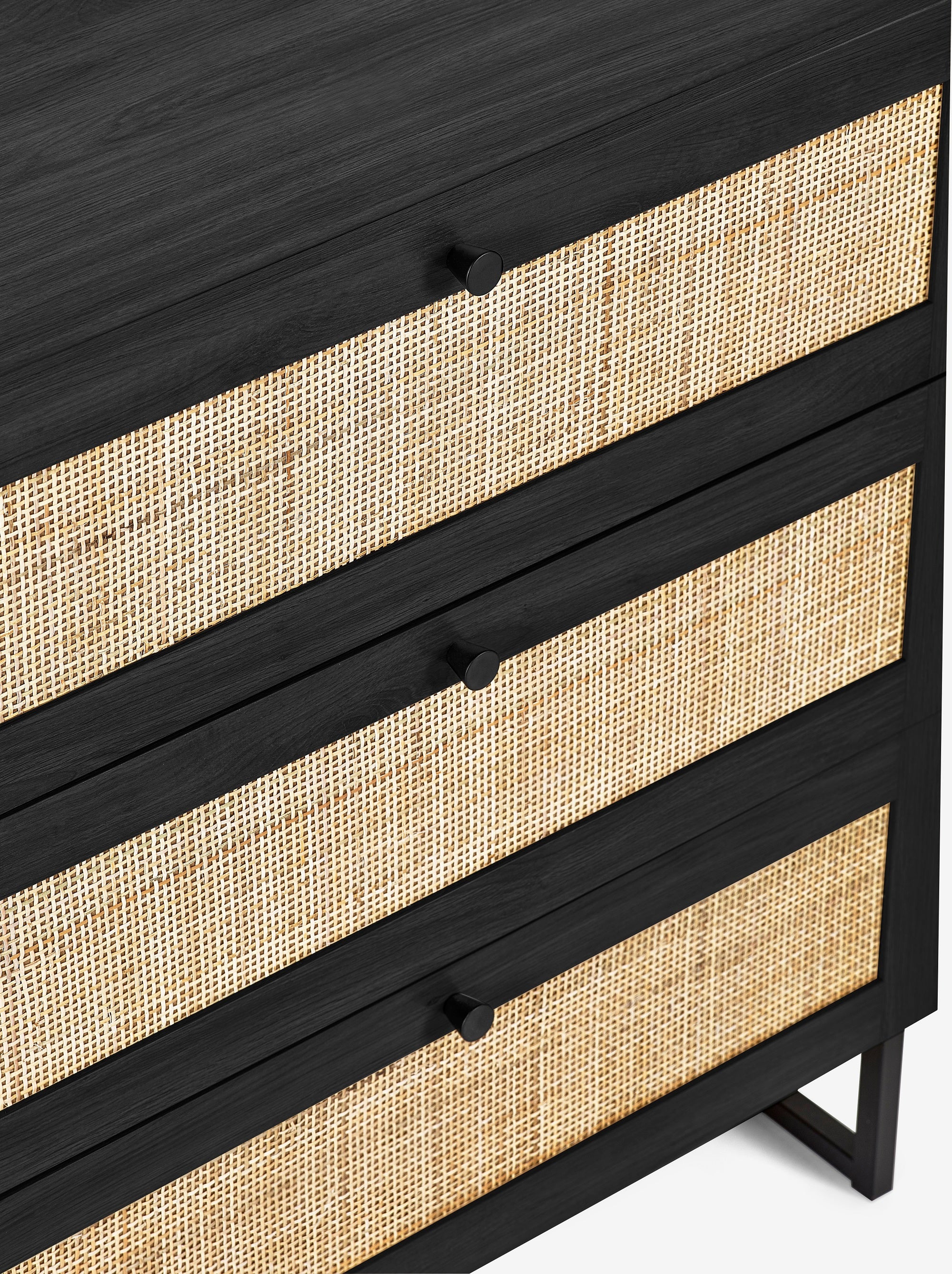 Black wicker deals chest of drawers