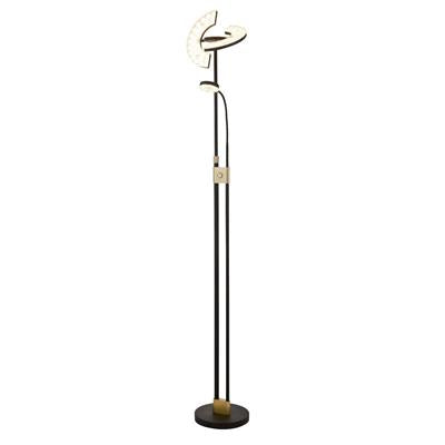 Mother & Child Floor Lamp in Satin Brass & Black Metal