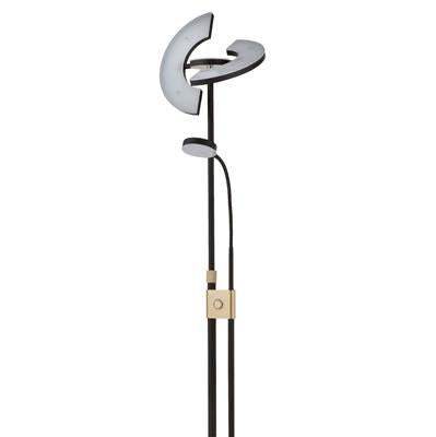 Mother & Child Floor Lamp in Satin Brass & Black Metal